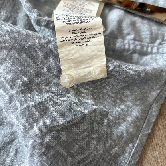 Michael Kors Linen Light Blue Button Down Shirt Mens Medium Preppy Vacation - Picture 16 of 16